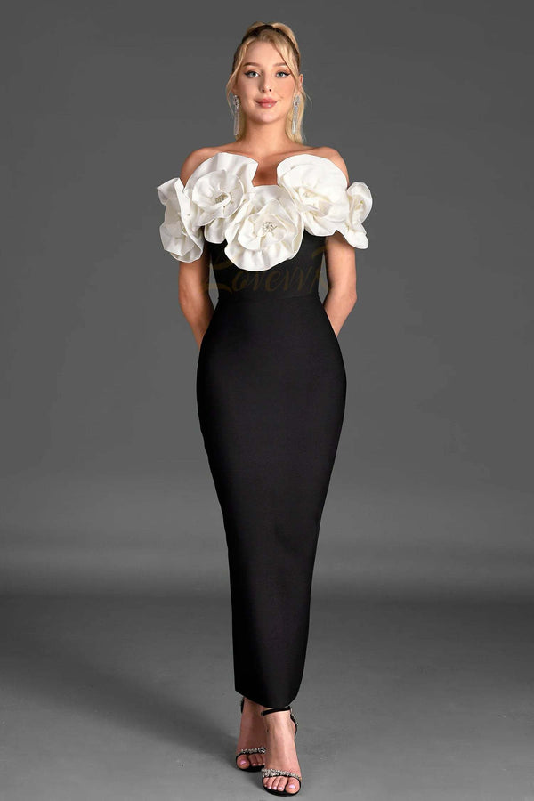 LOVEVVR Rafail 3D Flower Bandage Dress