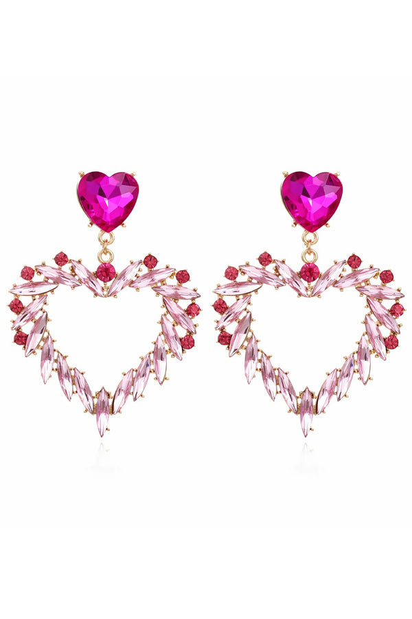 LOVEVVR Ione Rainbow Gem Heart Earrings