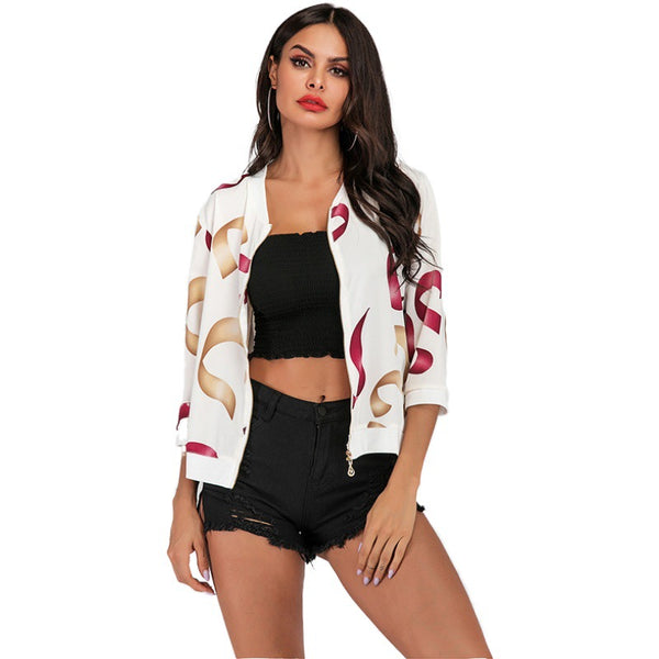 LOVEVVR New  Hot  Women's Clothing European Casual Stand-up Collar Baseball Jacket Women's Jacket Loose Wholesale