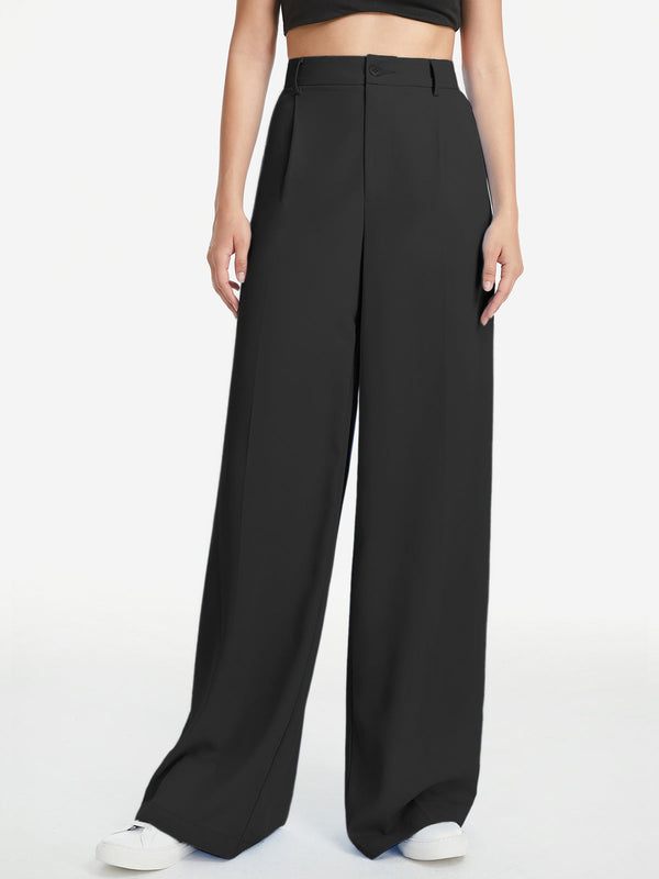 LOVEVVR High Waisted Wide Leg Relaxed Fit Trousers