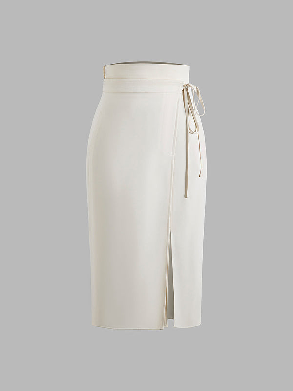 LOVEVVR Isla Ivory Midi Skirt