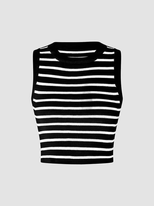 LOVEVVR Classy Stripe Crop Tank Top