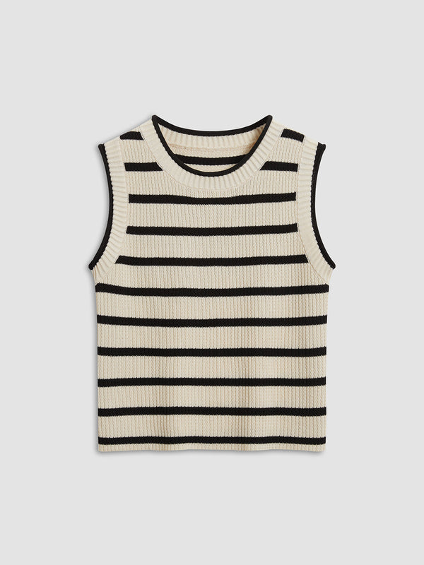 LOVEVVR Leisure Stripe Knit Crop Top