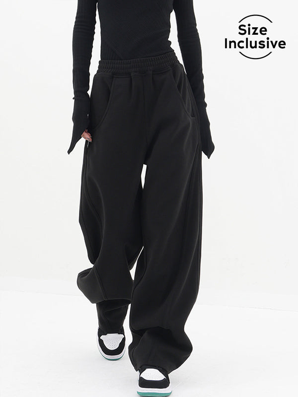 LOVEVVR Baggy Solid Wide Leg Pants