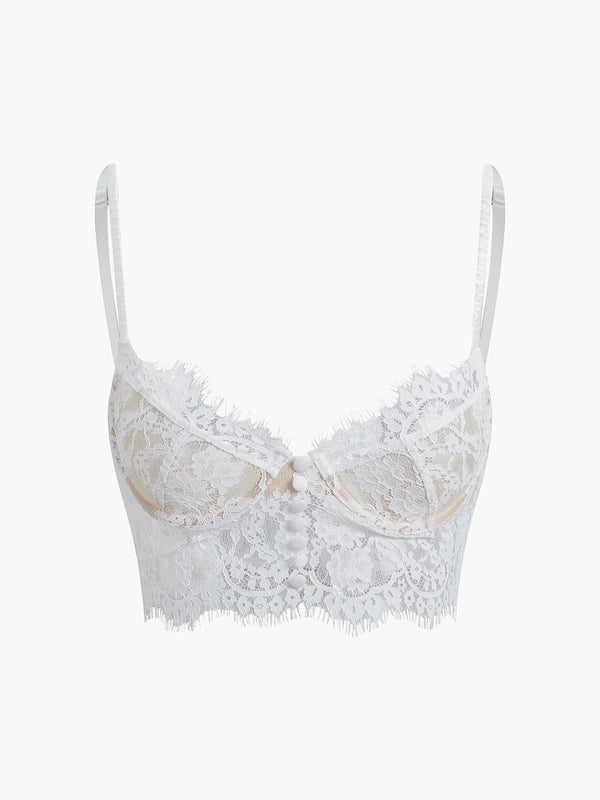 LOVEVVR Double Hook Lace Crop Corset Top