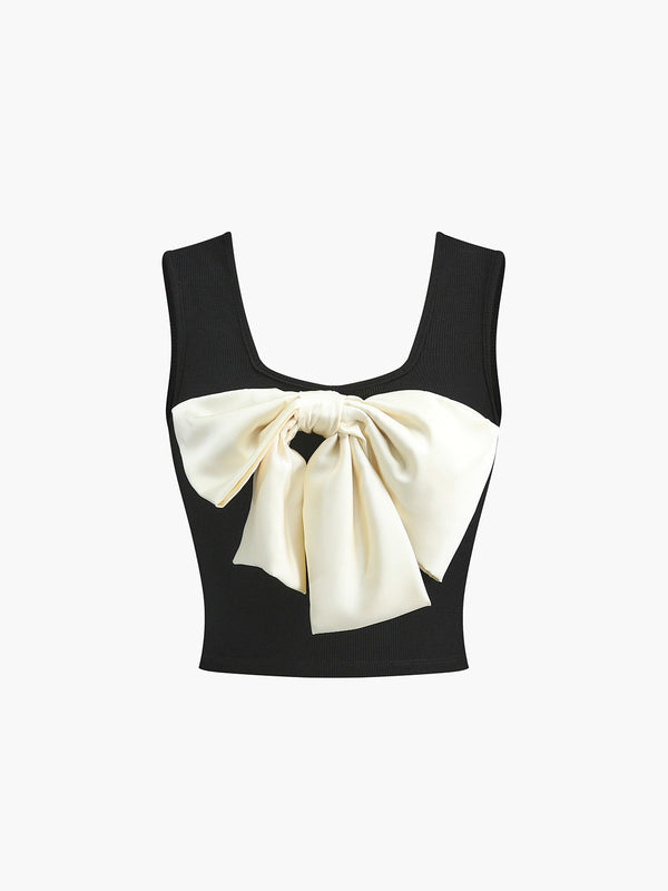 LOVEVVR Casual Bow Tank Top