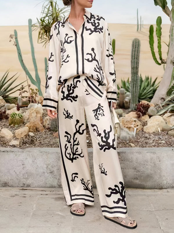 LOVEVVR Cactus Print Oversized Pants Set