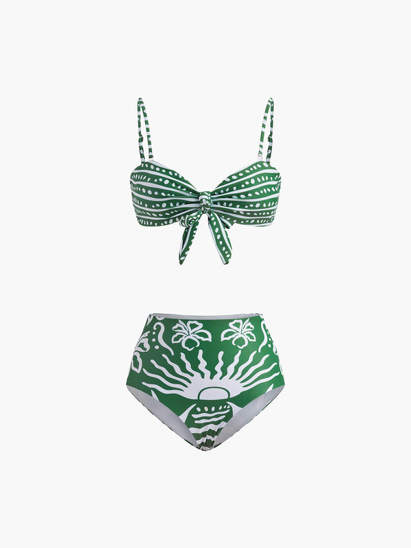 LOVEVVR Floral Adjustable Strap Bikini Set