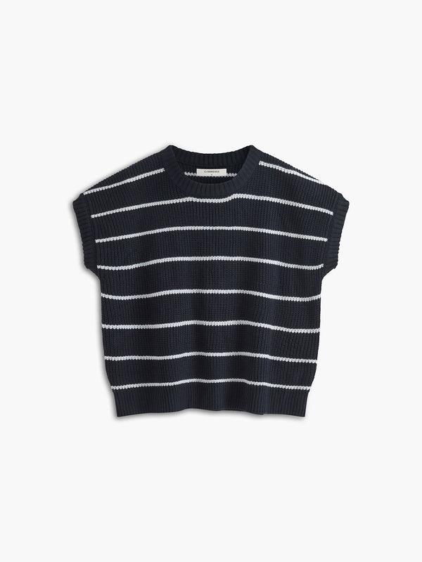 LOVEVVR Contrast Trim Stripe Sweater Vest