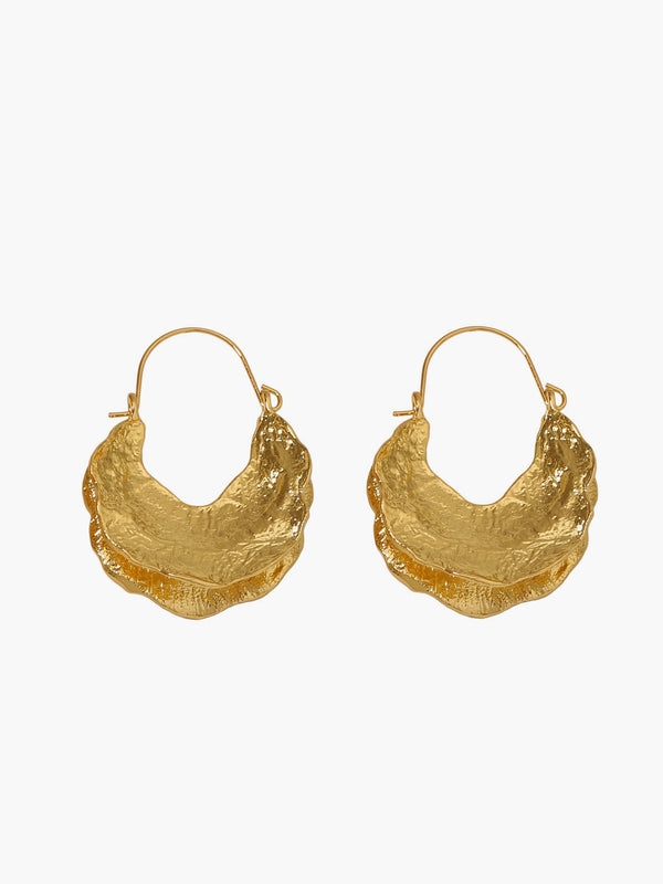 LOVEVVR Fulani Basket Gold Round Earrings