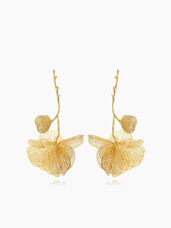 LOVEVVR Flower Dangle Earrings