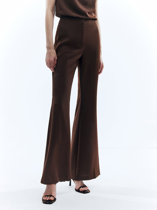 LOVEVVR High Waist Solid Flare Pants