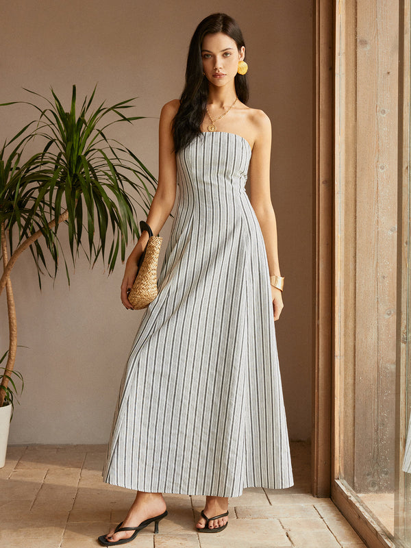 LOVEVVR Cotton & Linen Off-Shoulder Dress