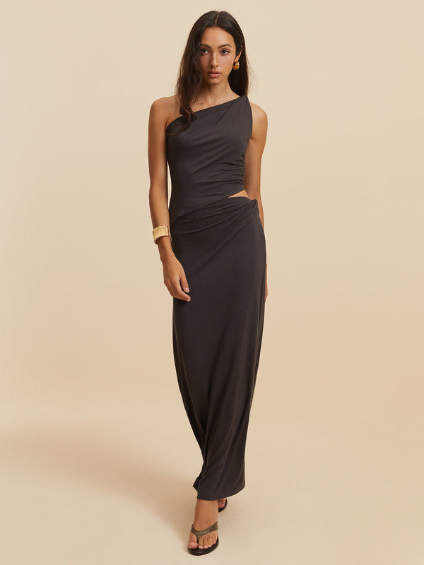 LOVEVVR Asymmetrical Cutout Sleeveless Dress