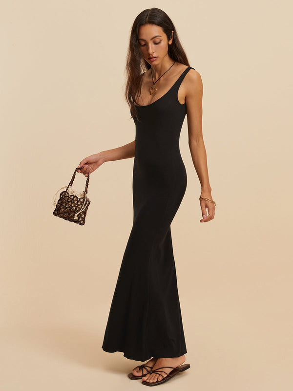 LOVEVVR Backless Low Cut Long Dress