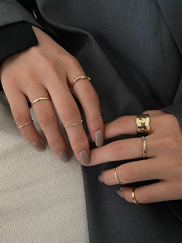 LOVEVVR 8pcs Simple Ring