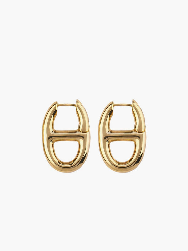 LOVEVVR Golden Pig Nose Earrings