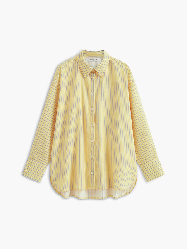 LOVEVVR Casual Long Sleeve Striped Shirt