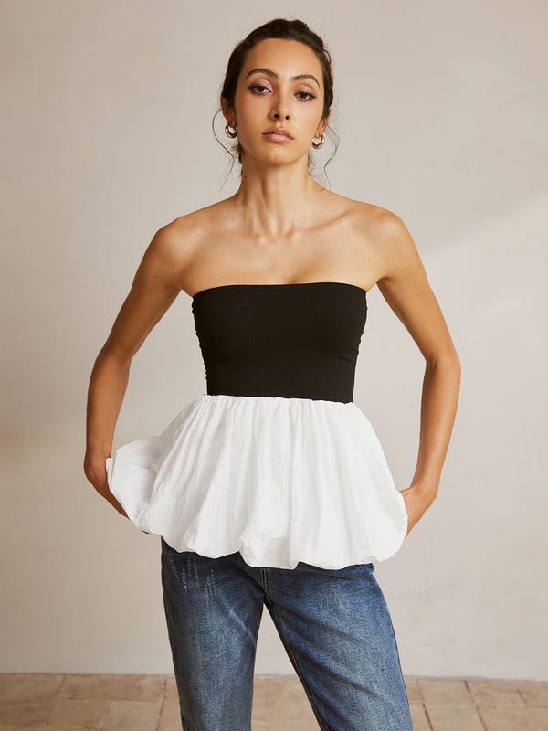 LOVEVVR Bubble Two-Tone Tube Top