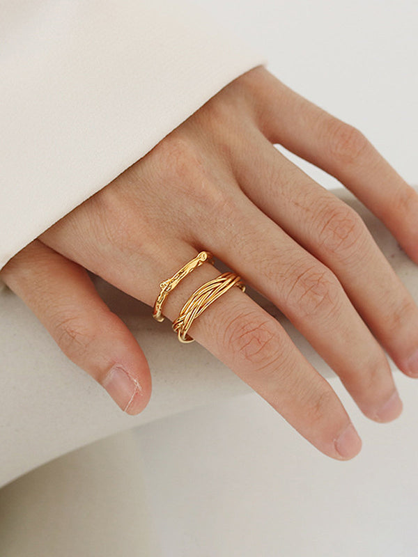 LOVEVVR Fashionable Metal Line Open Ring