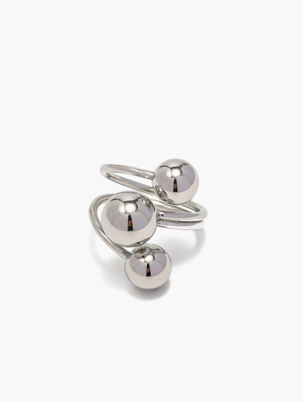 LOVEVVR 1pc Silver Ball Open Ring