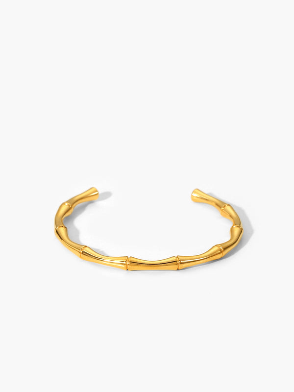 LOVEVVR Golden Open Bamboo Bracelet