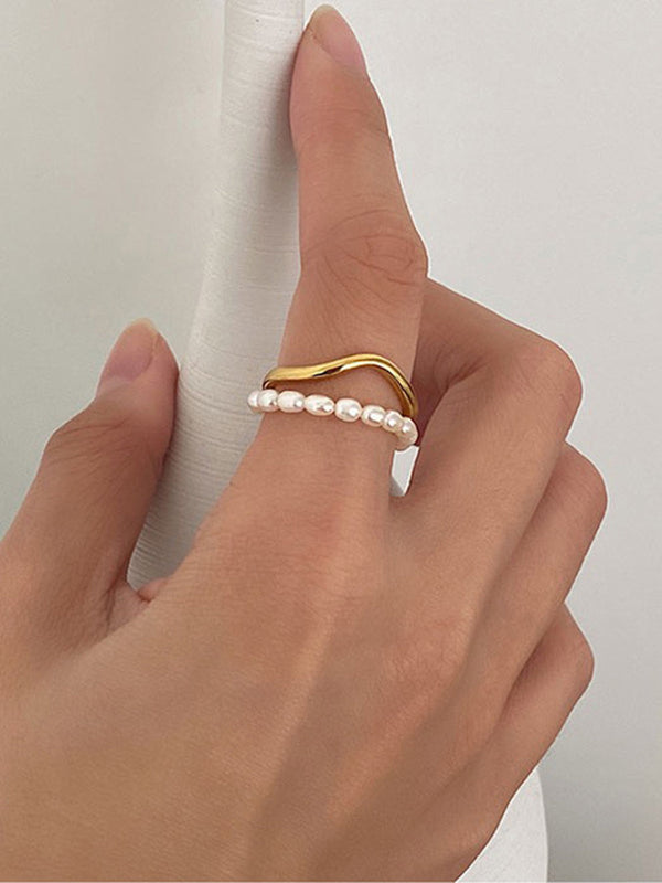 LOVEVVR Double Layer Pearl Ring