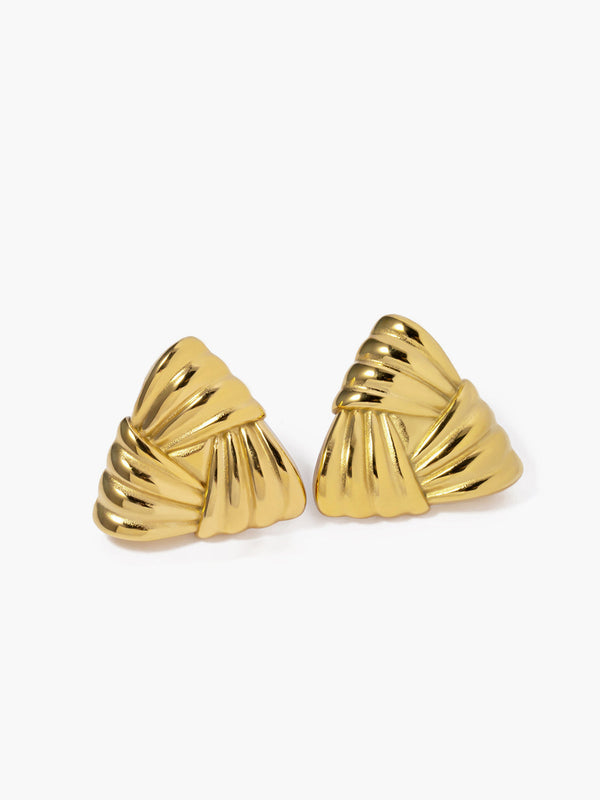 LOVEVVR Braided Textured Triangle Earrings