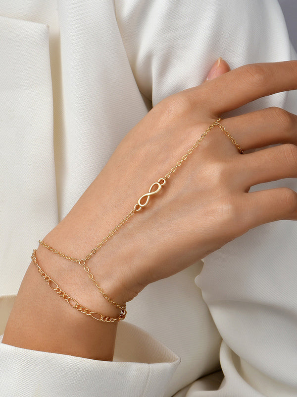 LOVEVVR Golden Finger Ring Bracelet