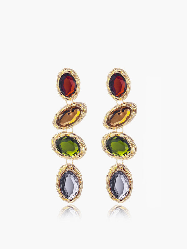 LOVEVVR Colorful Rhinestone Earrings