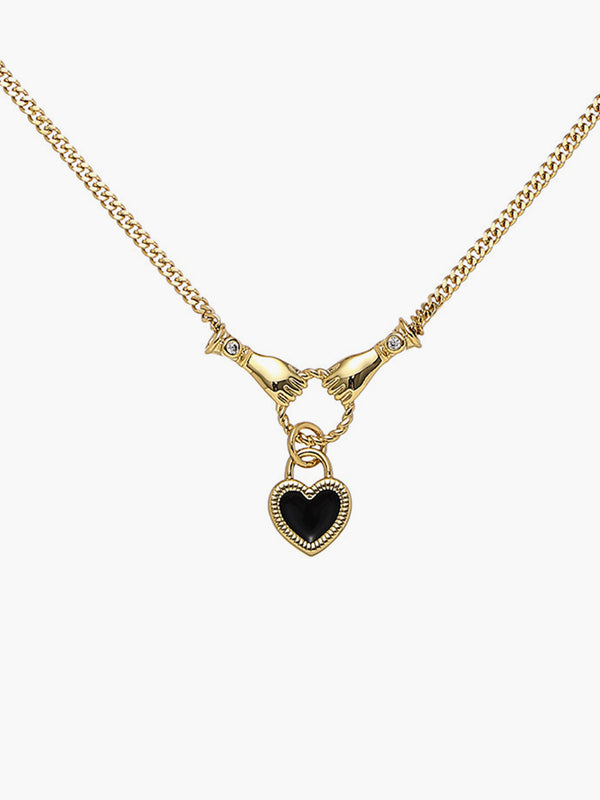 LOVEVVR Hands Heart Pendant Necklace