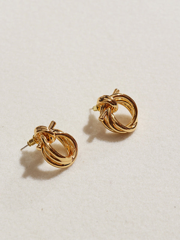 LOVEVVR Golden Knotted Earrings