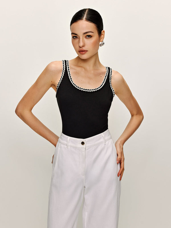 LOVEVVR Cotton Contrast Trim Bodysuit