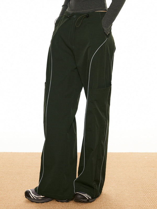 LOVEVVR Contrast Piping Drawstring Pants