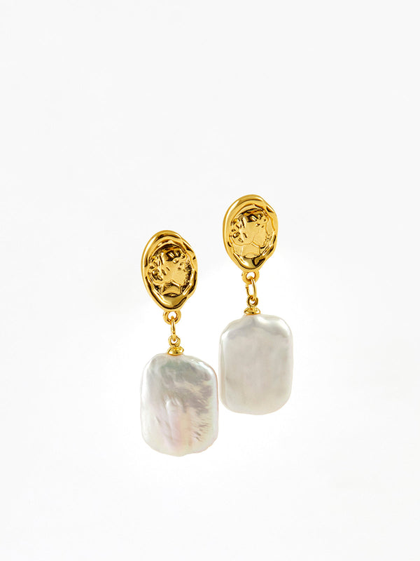 LOVEVVR Baroque Pearl Pendant Earrings