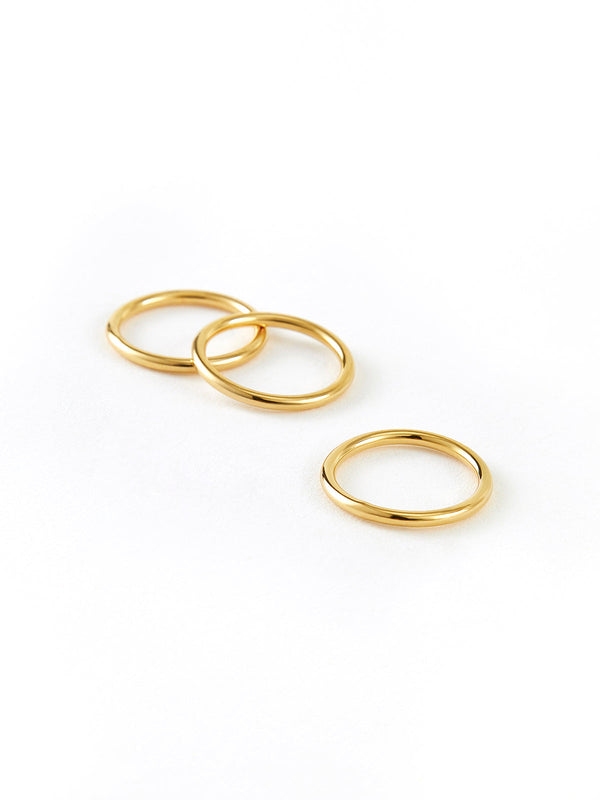 LOVEVVR 3pcs Minimalist Golden Circle Ring