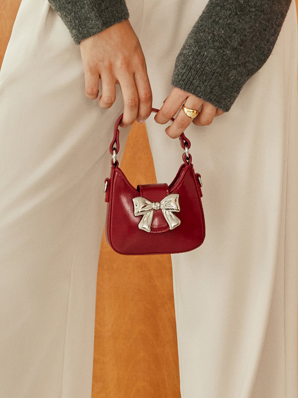 LOVEVVR Bow Flap Mini Tote Bag