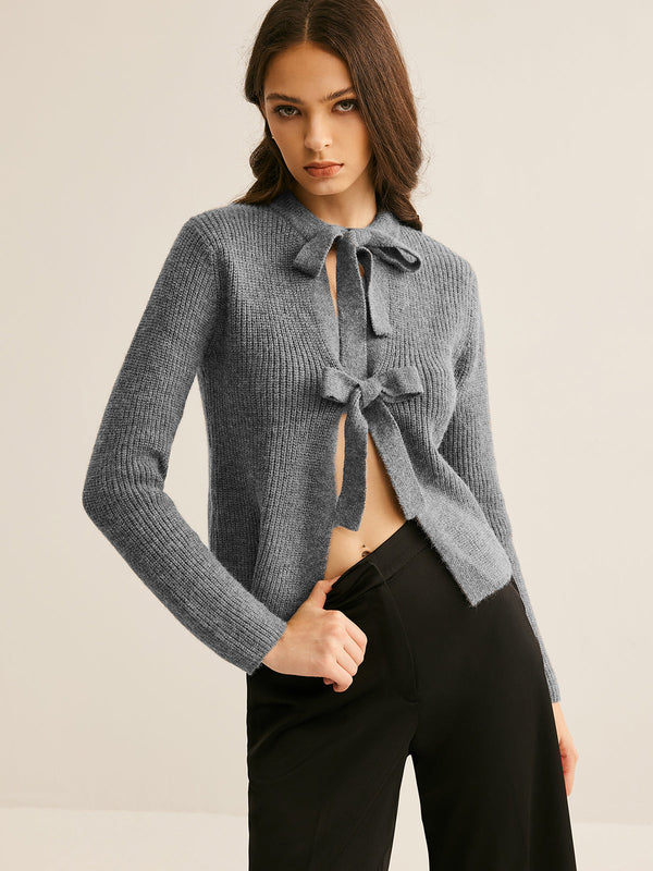 LOVEVVR Bow Knotted Cardigan