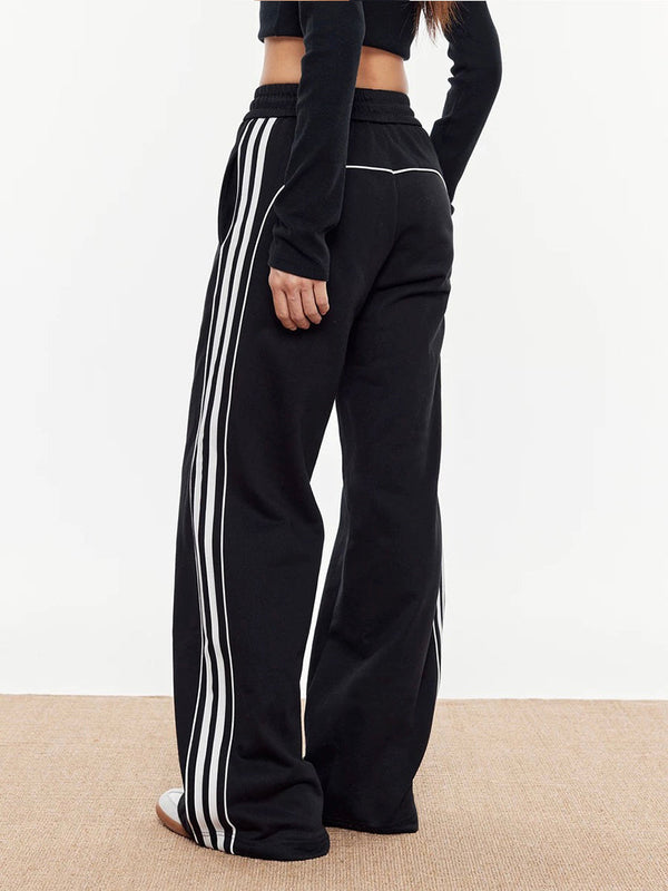 LOVEVVR Contrast Piping Drawstring Sweatpants