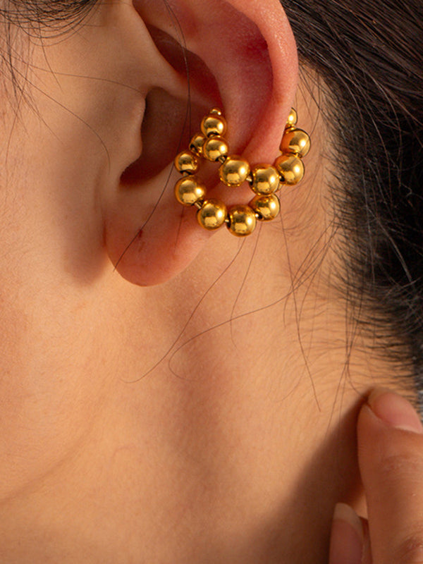 LOVEVVR Golden Hoop Beaded Ear Cuff