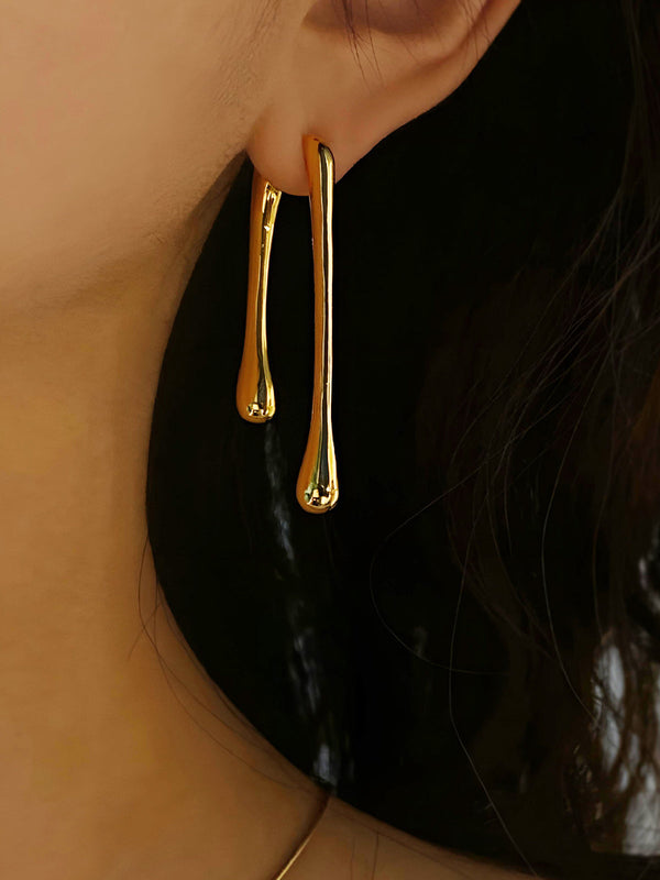 LOVEVVR Asymmetrical Tear Drop Earrings