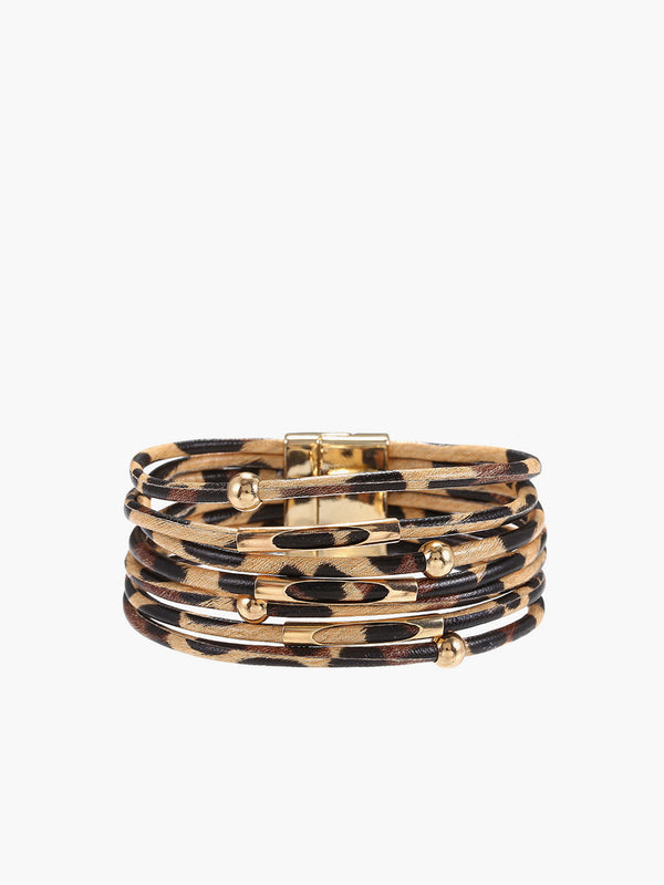 LOVEVVR Leopard Printed Magnet Clasp Bracelet