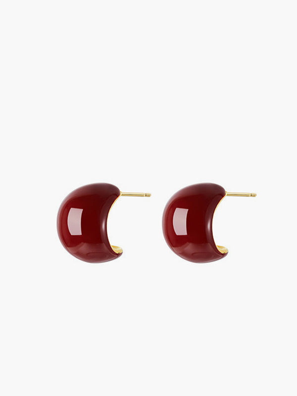 LOVEVVR Chunky Cherry Hoop Earrings