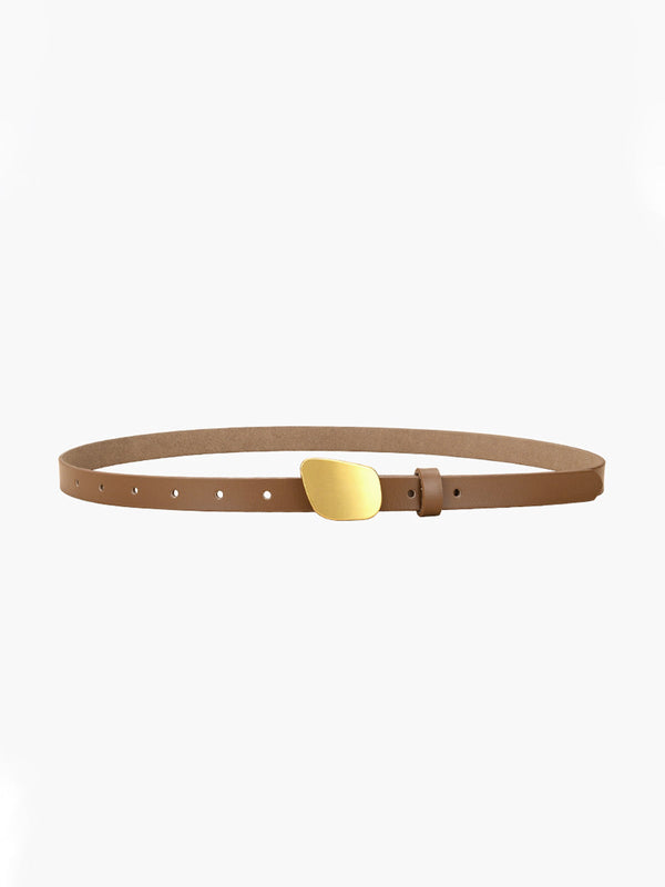 LOVEVVR Metal Buckle Leather Belt