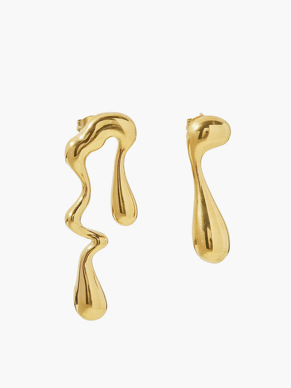 LOVEVVR Asymmetrical Water Drop Earrings