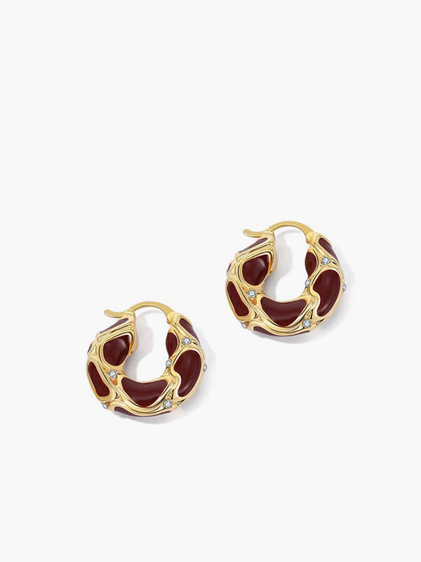 LOVEVVR Chunky Golden Frame Hoop Earrings