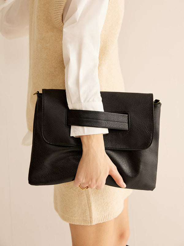 LOVEVVR Large Capacity Soft Flap Clutch Bag