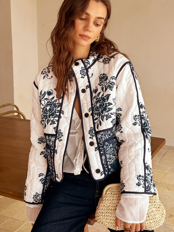 LOVEVVR Boheme Printed Piping Cozy Jacket