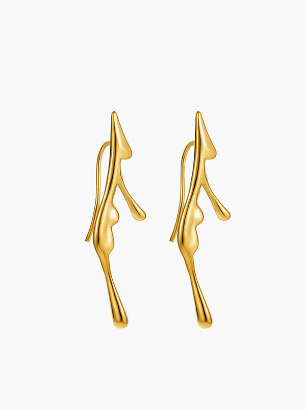 LOVEVVR Left Golden Lava Drop Ear Cuff