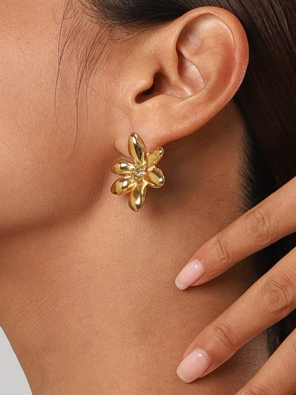 LOVEVVR Elegant Irregular Petal Earrings